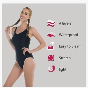 Period Swimwear Women's Conservative Athletic Racerback 🖤 NWT Small